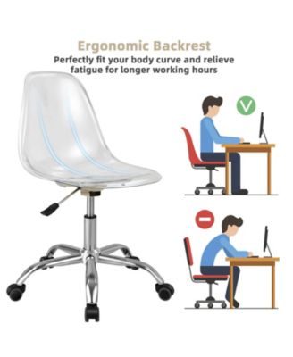 Swivel Acrylic Armless Adjustable Height Office Chair