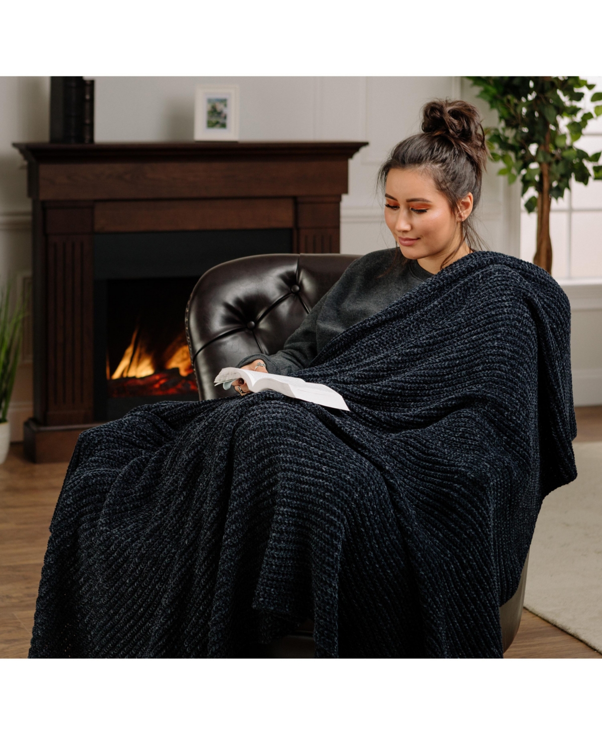 Chanasya Premium Knit Chenille Blanket - Soft, Plush Decorative Blanket - 50