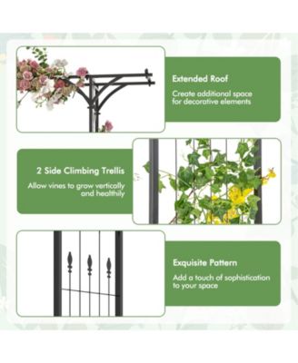 6.8 Feet Garden Arbor with Trellises for Climbing Plant Vine Rose