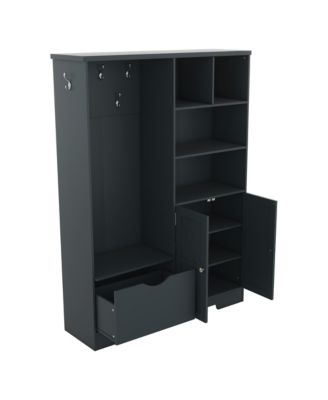 Streamdale Elegant Hall Tree Shoe Cabinet, Bench, Coat Rack