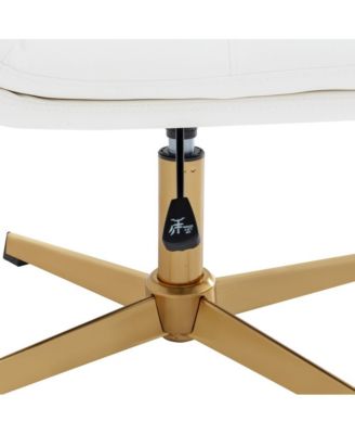 Mid-Back Upholstered Swivel Office Chair – Height-Adjustable Armless Design with Padded Seat & Back, Stationary Strong Frame