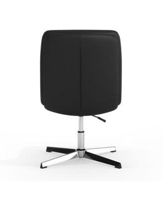 Mid-Back Upholstered Swivel Office Chair – Height-Adjustable Armless Design with Padded Seat & Back, Stationary Strong Frame