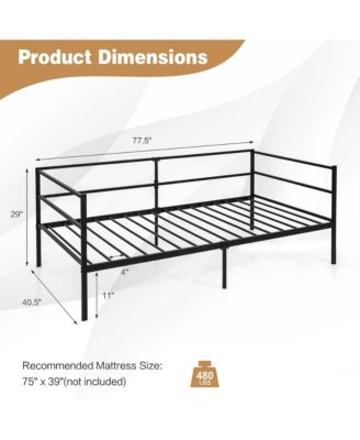 Twin Metal Daybed Frame Dual-use Platform Sofa Bed for Living Room Bedroom