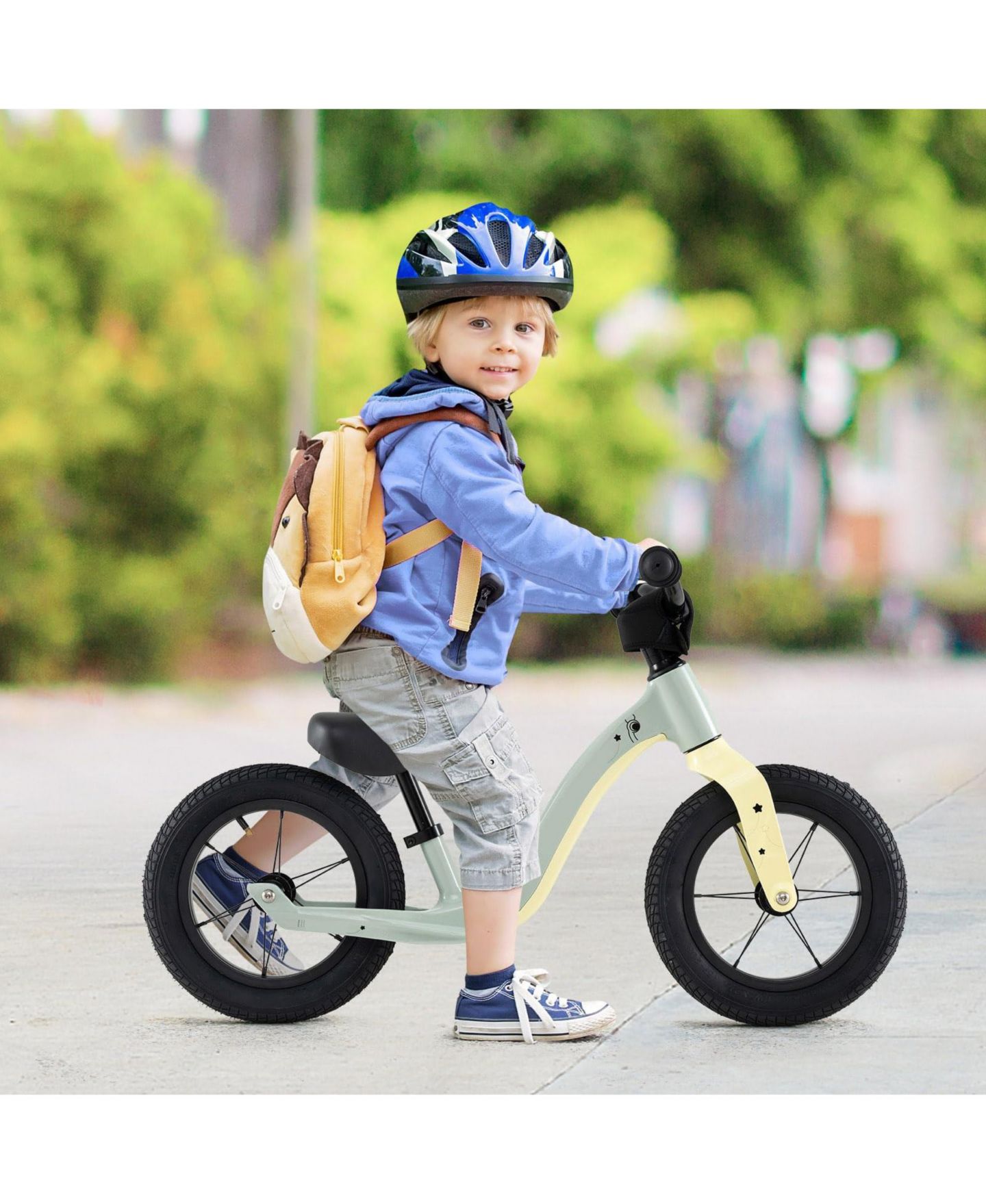 Детская игрушка VEBREDA 12-Inch Balance Bike with Adjustable Seat and Rotatable Handlebar, цвет: Зелёный — фото 2