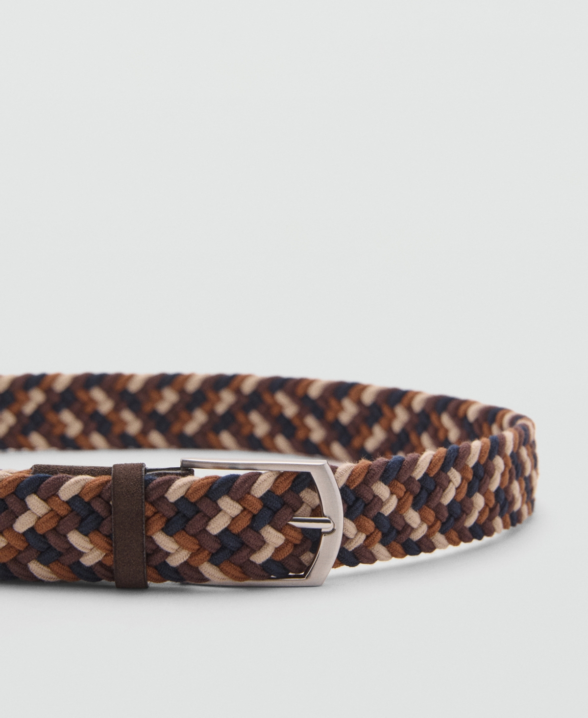 Mango Men's Braided Elastic Colored Belt