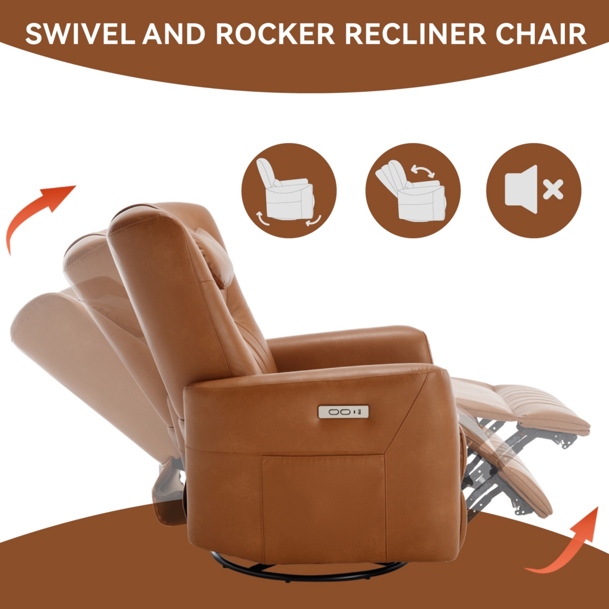 Mondawe Swivel And Rocker Power Recliner Chair