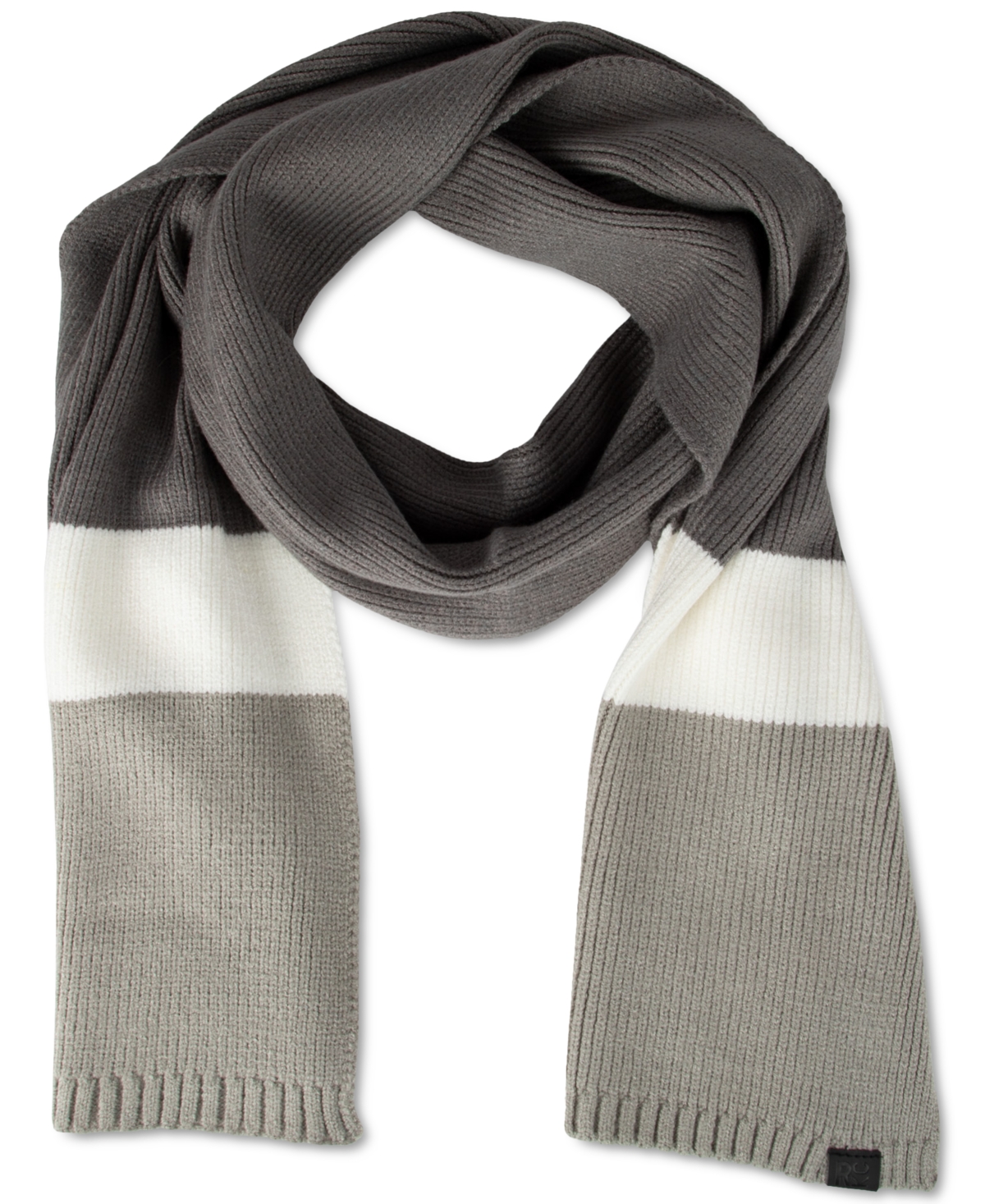 Kenneth Cole Reaction Men's Brushed Stripe Beanie & Scarf Set In Gray