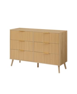 Streamdale Wooden Dresser with 6 Wavy Drawers (47.2"W x 15.8"D x 31.7"H)