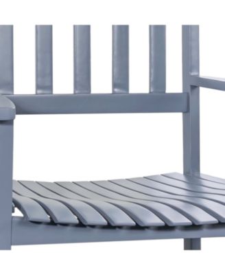 Seagrove Farmhouse Classic Slat-Back 350-LBS Support Acacia Wood Outdoor Rocking Chair, Cashmere Blue