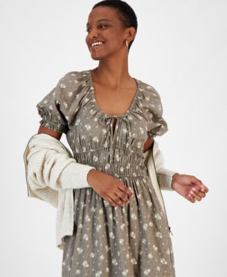 Women's Short-Sleeve Clip-Dot Midi Dress, Created for Macy's