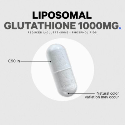 Liposomal Glutathione 1000 mg Supplement, High-Potency Reduced Glutathione - Liposomal Delivery - L-Glutathione - Phospholipids, 60 Capsules