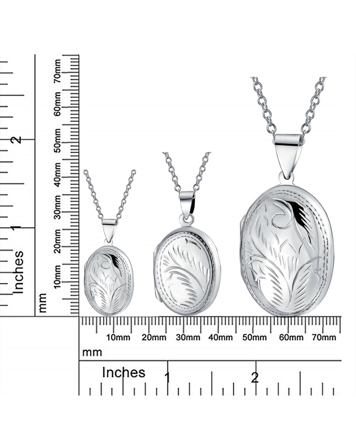 Bling Jewelry carved Floral Leaf Photo Oval Shape Lockets For Women That Hold Pictures Silver Locket Necklace Pendant Medium