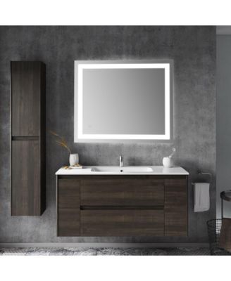 Remy Rectangular Frameless Anti-Fog Aluminum Front Lit Tri Color LED Bathroom Vanity Mirror with Smart Touch Control