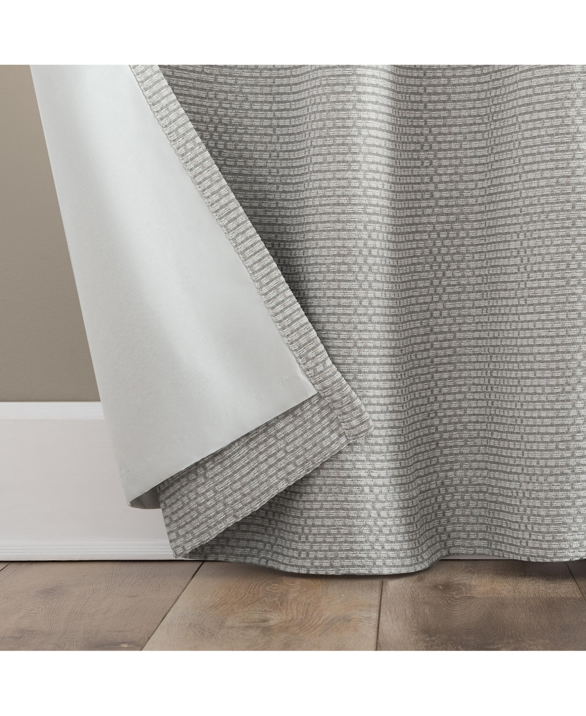 Scott Living Rafaela Woven Pattern Chenille 100% Blackout Grommet Curtain Panel, 50