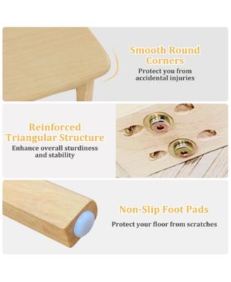 48 Inch Solid Wood Dining Table with Rubber Wood Supporting Legs for Kitchen Dining Room-Natural