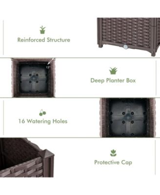 Raised Garden Bed with Trellis Planter Box for Climbing Plants