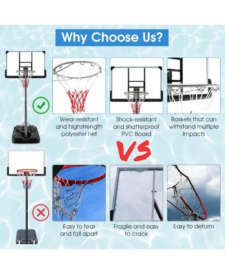 Basketball Hoop with 5.4-6.6FT Adjustable Height and 50 Inch Backboard-Black