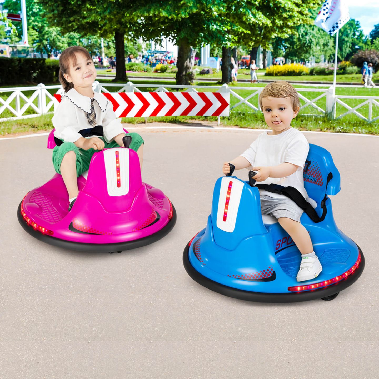 Детская игрушка Costway Electric Remote Control Bumper Car, 26" x 26" x 18.7", 66 lbs. Capacity, Ages 3-7, цвет: Синий — фото 6