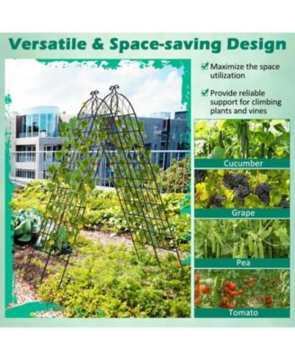 2 Pack Metal Garden Trellis Decorative for Climbing Plants