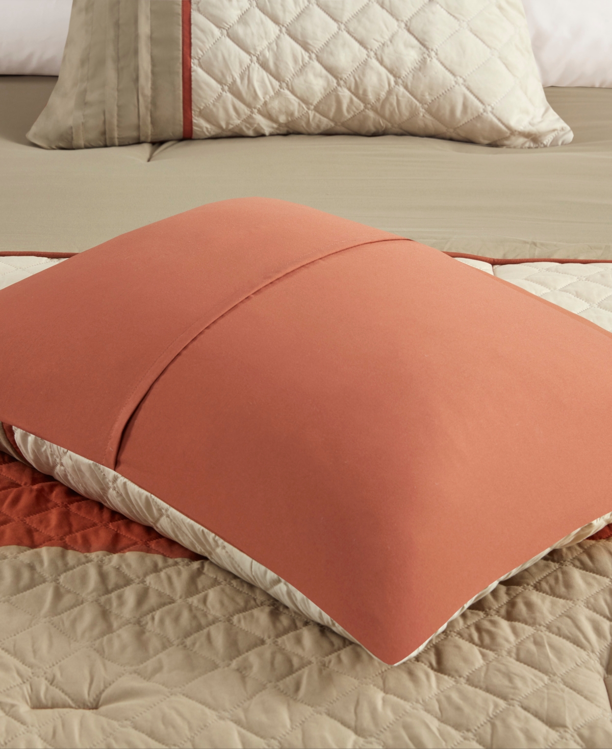 Madison Park Jenson 7-pc. Color Block Stripe Comforter Set, King In Spice