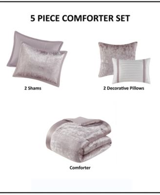 Lee Crinkle Velvet 5-Pc. Comforter Set, King/California King