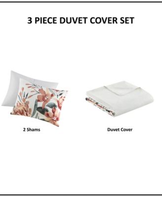 Dahlia 3-Pc. Duvet Cover Set, King/California King