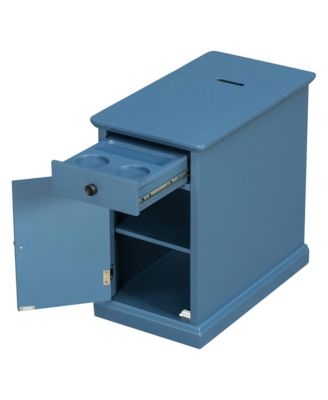  Classic Vintage End Table with USB Ports and Drawer