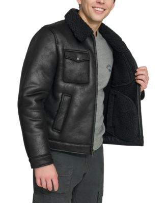 Men's Faux-Shearling Full-Zip Trucker Jacket