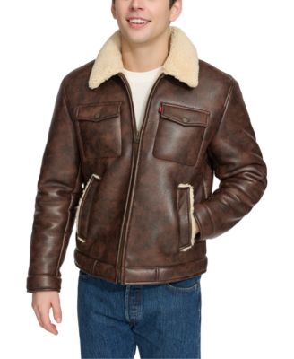 Men's Faux-Shearling Full-Zip Trucker Jacket