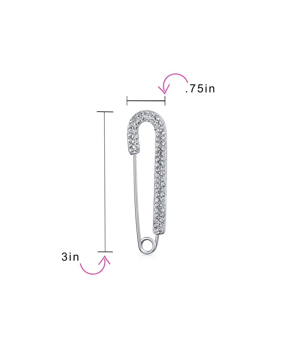 Bling Jewelry Fashion Statement Symbol Of Support Christmas Crystal Candy Cane Design Safety Pin Scarf Brooch Add Charms For Women Gold Plated 2
