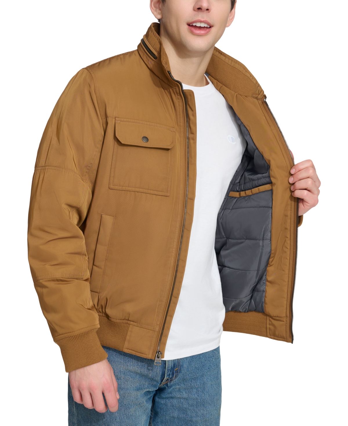Levi's Men's Twill Stand-collar Jacket In Brown