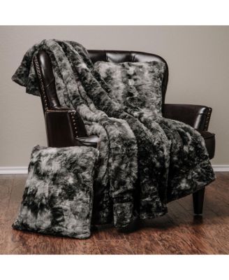 Premium Throw Blanket & Pillow Cover - Long Faux Fur Fuzzy Sherpa Throw (50" x 65”) & 2 Pillow Covers (18" x 18”) - 3-Piece Set, Pink