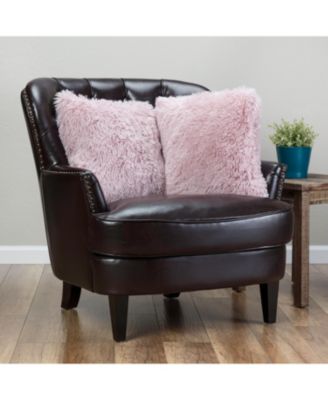 Premium Throw Blanket & Pillow Cover - Long Faux Fur Fuzzy Sherpa Throw (50" x 65”) & 2 Pillow Covers (18" x 18”) - 3-Piece Set, Pink