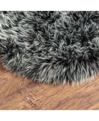 Premium Faux Longfur Frost Tip Microfiber Suede Backing Shaggy Area Rug, 2x6 Feet
