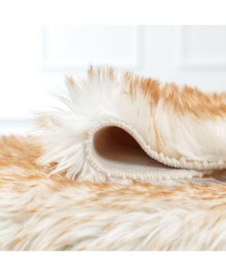 Premium Faux Longfur Frost Tip Microfiber Suede Backing Shaggy Area Rug, 2x6 Feet