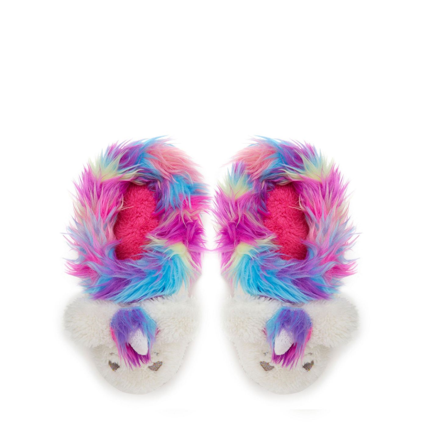 Детские тапочки Dearfoams Girls Peyton Novelty Unicorn Fuzzy Slipper, цвет: Розовый — фото 4