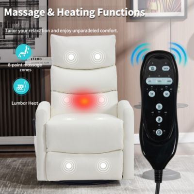Massage Recliner - 360° Swivel & Heat Rocking Chair