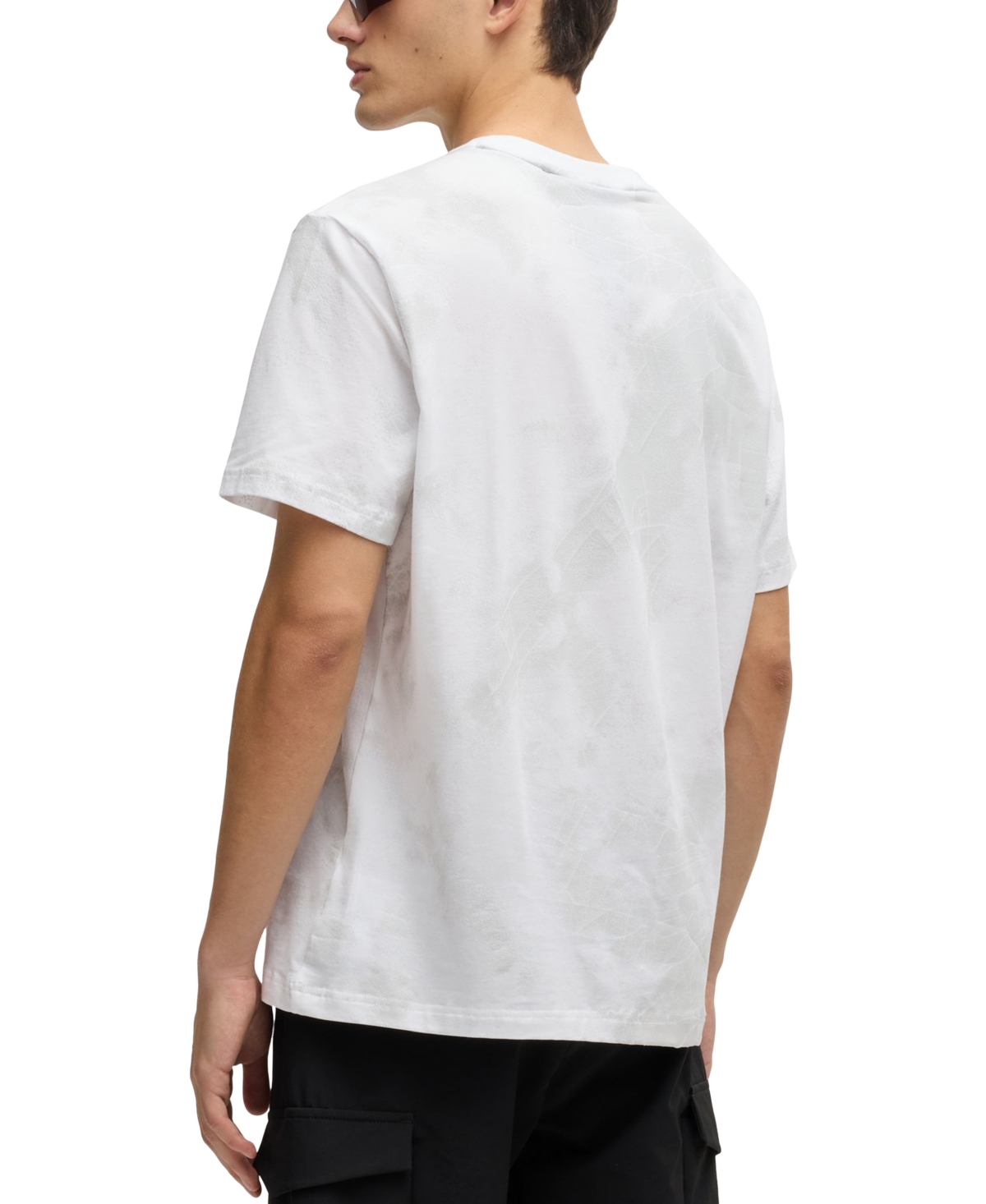 Shop Hugo Boss Boss By  Men's Decorative Reflective Relaxed-fit T-shirt In White