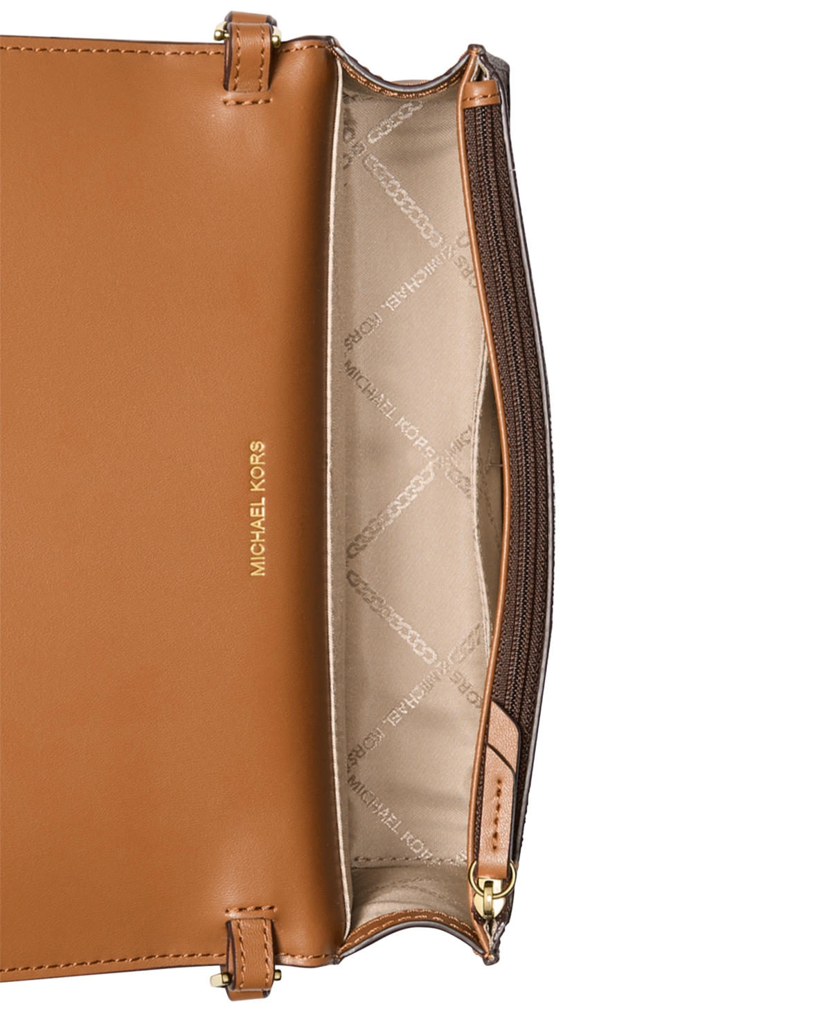 Michael Michael Kors Jet Set Logo Flap Crossbody -acorn