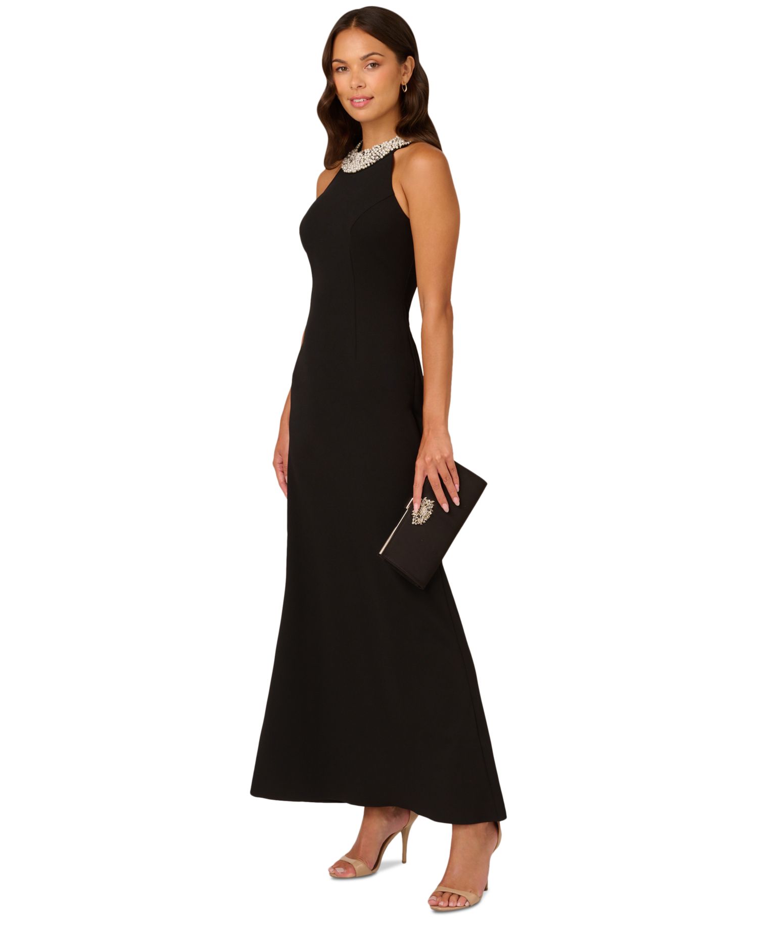 Women's Embellished Halter-Neck Gown