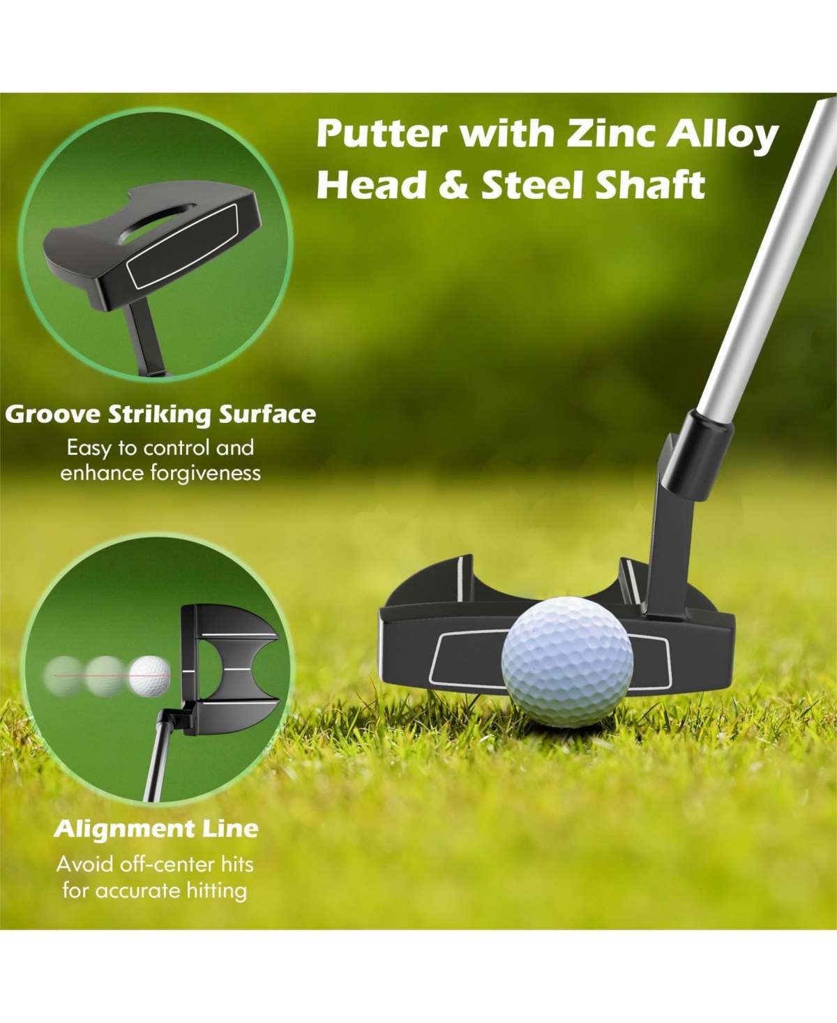 Skonyon Men's 9 Pieces Complete Golf Club Set-Gray