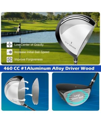 Men's 9 Pieces Complete Golf Club Set-Gray