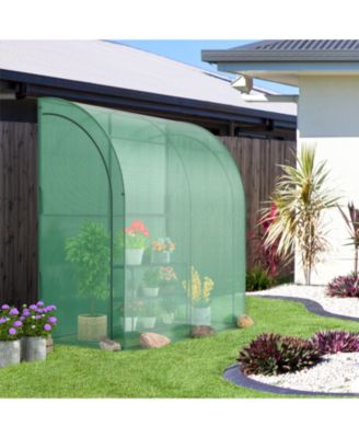 7 x 3.5 x 7 Feet Lean-to Greenhouse with Flower Rack