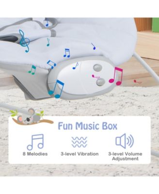 Kids Portable Baby Bouncer Rocker Seat with Detachable Toy Bar-Gray