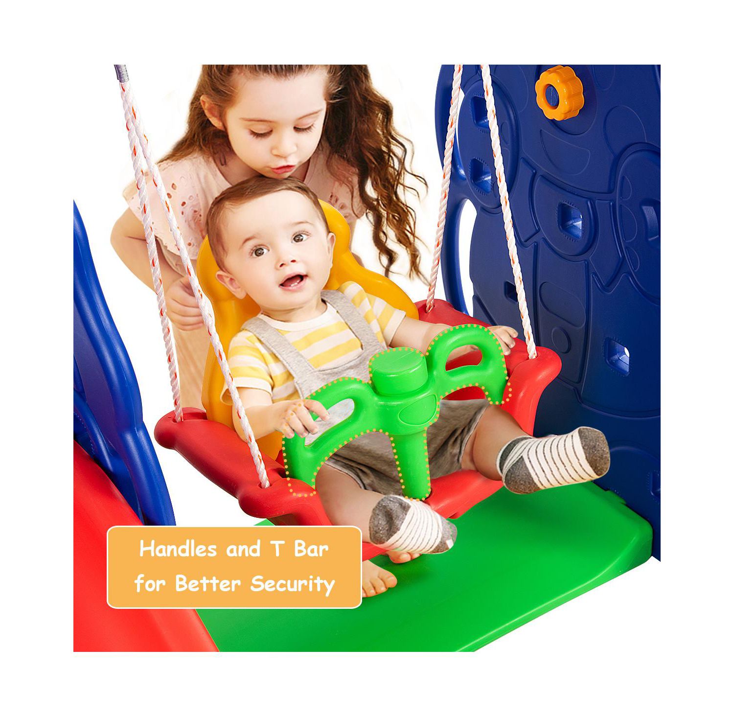 Kids All in One Climber/Slide/Swing Playset with Basketball Hoop - 3 in 1 Set