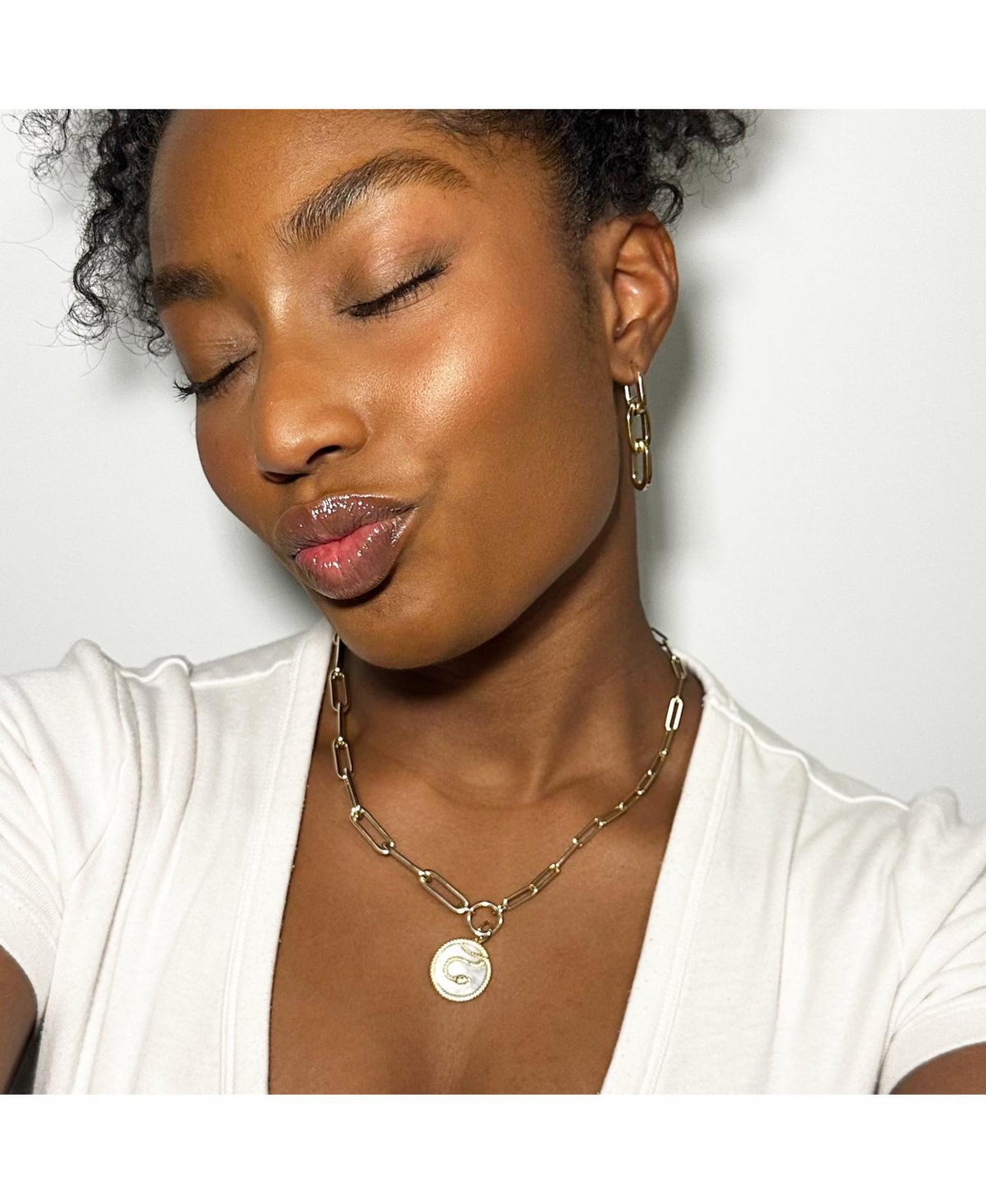 The LoverySnake Charm 14K Gold - Mother of Pearl