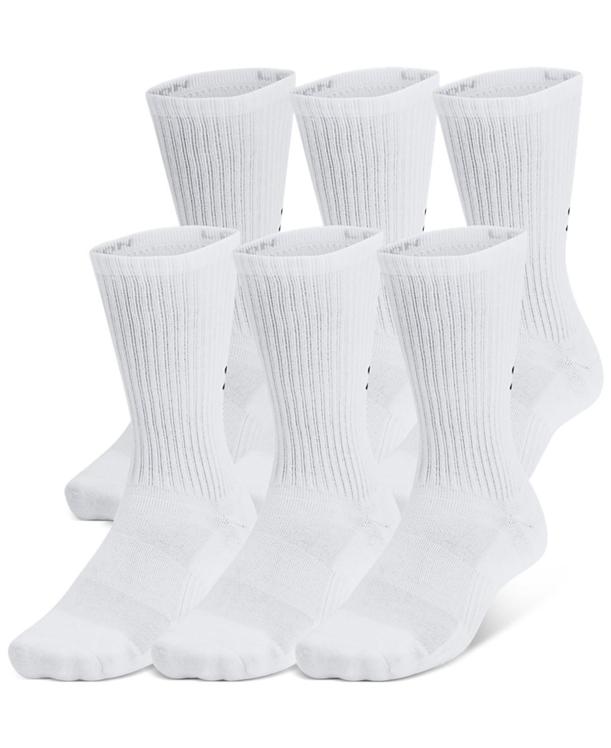 Unisex Training Cotton 6-Pk. Moisture-Wicking Crew Socks - White