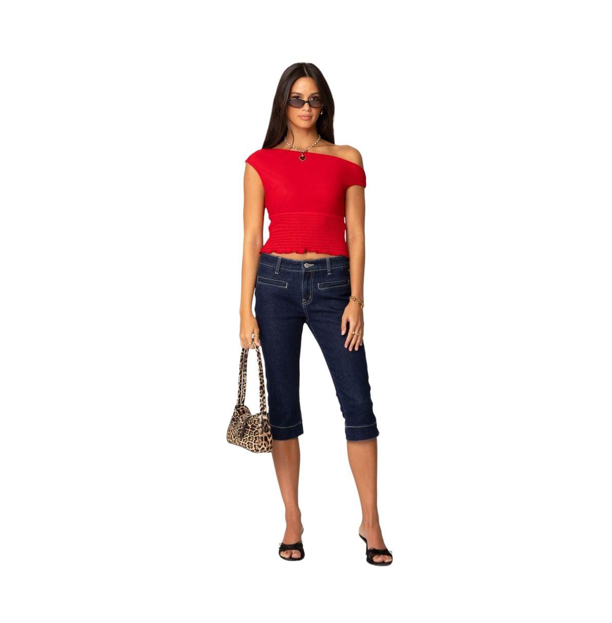 Edikted Women's Jenny Scrunched Asymmetric Top