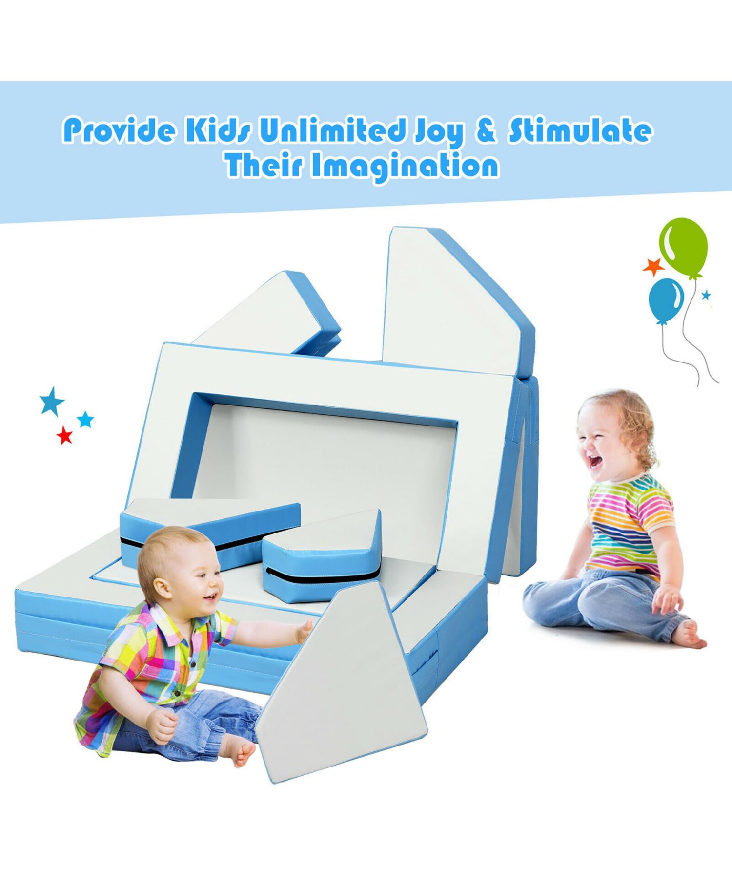 4-in-1 Crawl Climb Foam Shapes Playset Softzone Toy Kids Toddler