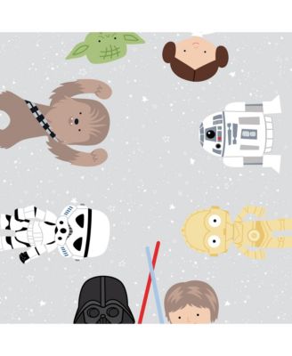 Star Wars Galaxy Cotton Fitted Crib Sheet - Yoda/Darth Vader/R2D2